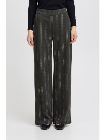 ICHI Casual Hose IHRUTI Straight fit in Dark Grey Melange Stripe