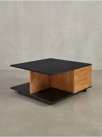 KADIMA DESIGN Couchtisch Praktisch | 2 Laden, Mobil, Melamin in Anthrazit