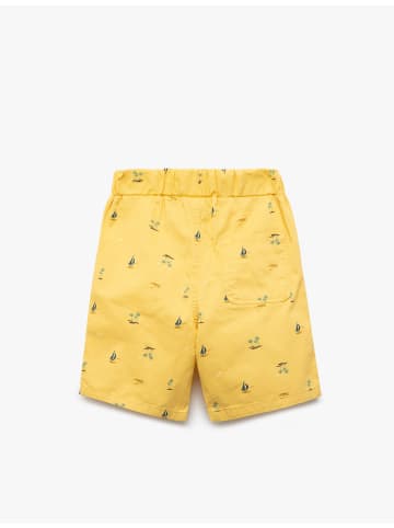 KOTON KURZHOSEN in Gelb Gemustert