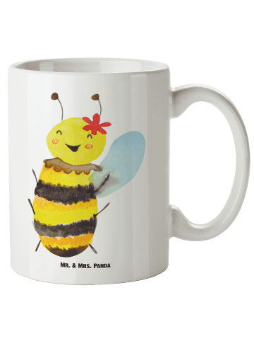 Mr. & Mrs. Panda XL Tasse Biene Happy ohne Spruch in Weiß