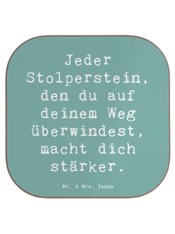 Mr. & Mrs. Panda Glas-Untersetzer Spruch Stolpersteine im Alltag... in Meeresbrise