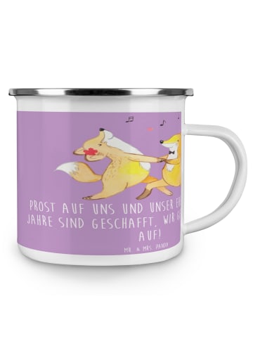 Mr. & Mrs. Panda Emaille Tasse 15. Hochzeitstag Gläserne Hochzei... in Lavendeltraum