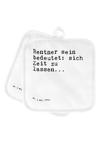 Mr. & Mrs. Panda Topfuntersetzer Rentner sein bedeutet: sich... ... in Weiß