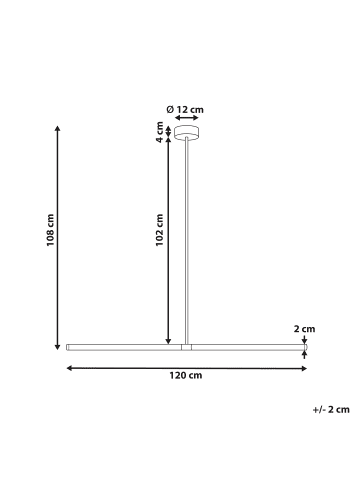 Beliani Pendelleuchten MAGARA in Schwarz/Weiß - (W) 120 x (H) 108 x (L) 2 cm