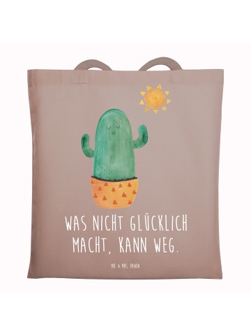 Mr. & Mrs. Panda Shopper Kaktus Sonne mit Spruch in Braun Pastell