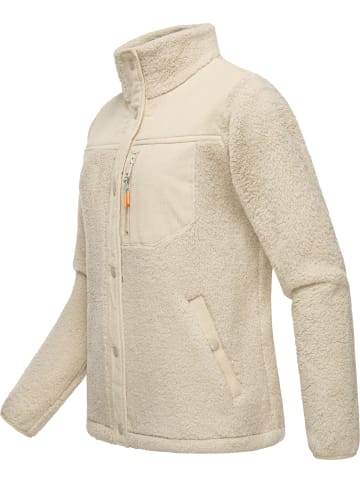 ragwear Fleecejacke Appopis Block in Ecru