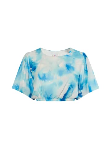 IZIA Damen Bluse Mit Batikmuster in Blau Mehrfarbig