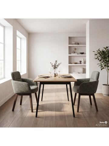 home24 home24 Armlehnenstuhl im modernen Stil in Olivgrün