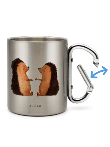 Mr. & Mrs. Panda Thermobecher Igel Liebe ohne Spruch in Silber