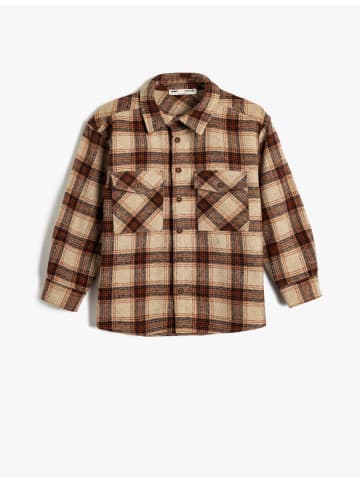 KOTON Shirt in Beige Kariert