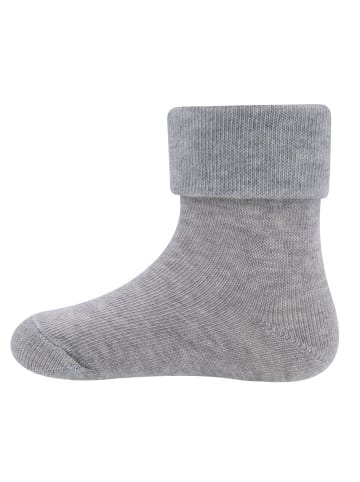 ewers 2er-Set Socken 2er Pack GOTS Ringel/Uni in 205143 grau mel./weiss