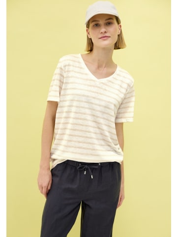 Cecil Strick-Look Streifen-Shirt in Beige