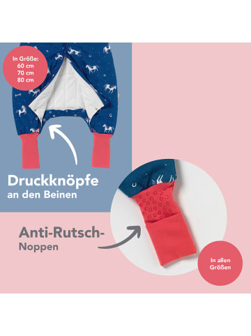 Schlummersack Schlafsack mit Füßen und umklappbaren Bündchen, 1.0 Tog in Blau