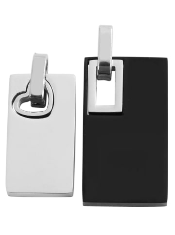 Adeliás Unisex Anhänger – Herzanhänger aus Edelstahl in schwarz