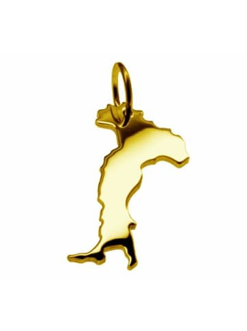 Schmuckador Anhänger der Landkarte Italien in massiv 585 Gelbgold in gold