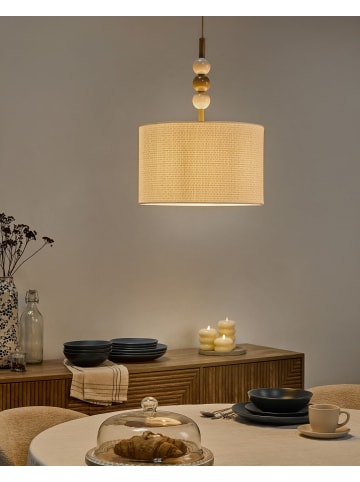Beliani Pendelleuchten LOKY in Beige/Weiß - (W) 35 x (H) 203 x (L) 35 cm