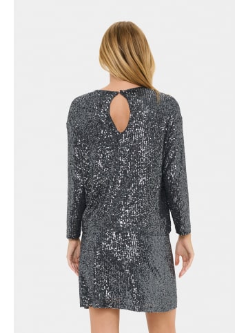 SAINT TROPEZ Bluse langarm ReyanaSZ Gerade Passform in Grey Iron