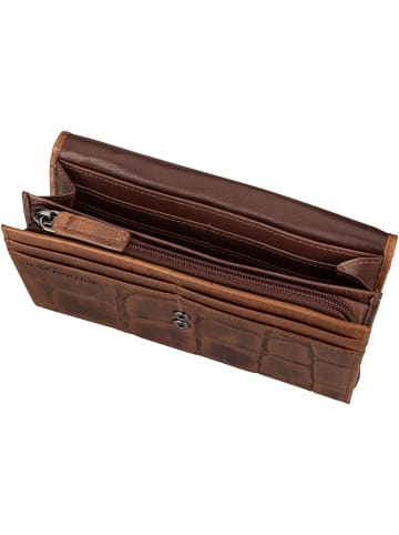 Bugatti Geldbörse Nevio Ladies Long Wallet With Flap in Cognac