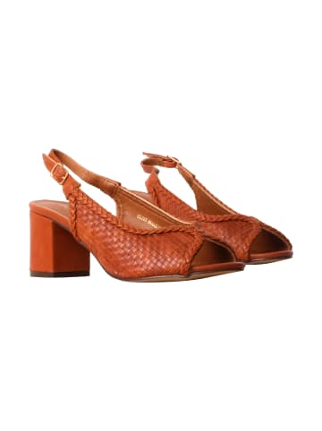 Poti Pati Supermodische Pumps mit Absatz Orange