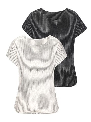 Vivance Kurzarmshirt in schwarz, creme