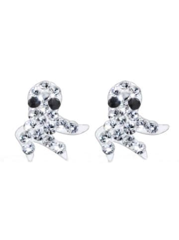 schmuck23 Ohrringe 925 Silber Qualle in Weiss