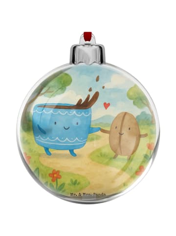 Mr. & Mrs. Panda christbaumkugel Kaffee Bohne Design ohne Spruch in Weiß