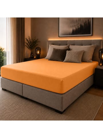 BettwarenShop Spannbettlaken Ultra-Stretch in orange