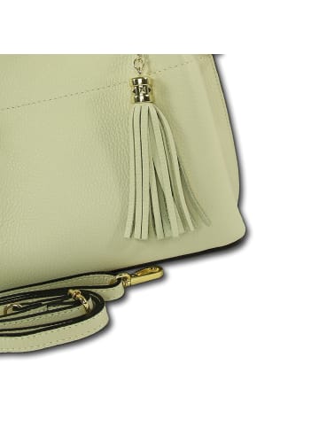 Florence Florence Umhängetasche, Handtasche Leder beige ca. 30cm