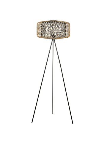 Stehleuchte JAVARI in Schwarz/Braun - (W) 51 x (H) 145 x (L) 51 cm