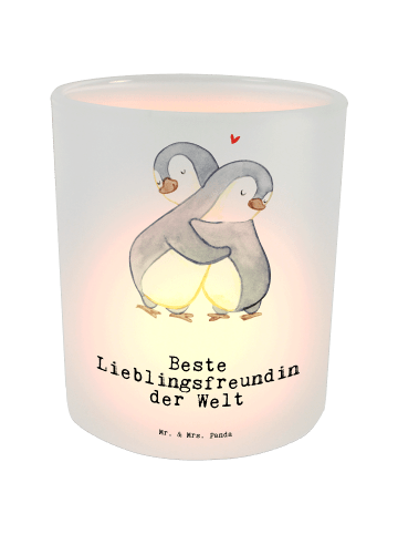 Mr. & Mrs. Panda Garten Windlicht Pinguin Beste Lieblingsfreundi... in Transparent
