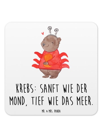 Mr. & Mrs. Panda Tischuntersetzer Krebs Astrologie mit Spruch in Weiß