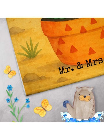 Mr. & Mrs. Panda Gästetuch Kaktus Sonne Design ohne Spruch in Weiß