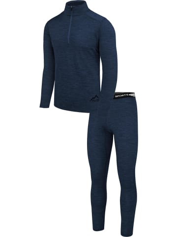 Normani Outdoor Sports Herren Merino Langarmshirt und Hose Canberra/Sydney in Navy