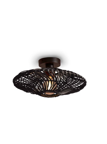 GOOD&MOJO Deckenleuchte Zanzibar - Rattan Schwarz - Ø40cm