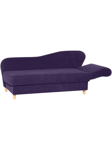 58 aufm Kessel RECAMIERE mit Armteil rechts klappbar Katia Veloursstoff Buche/violett