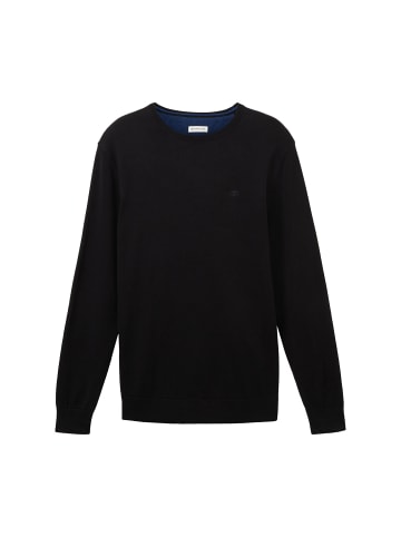 Tom Tailor Pullover 'Basic' in schwarz