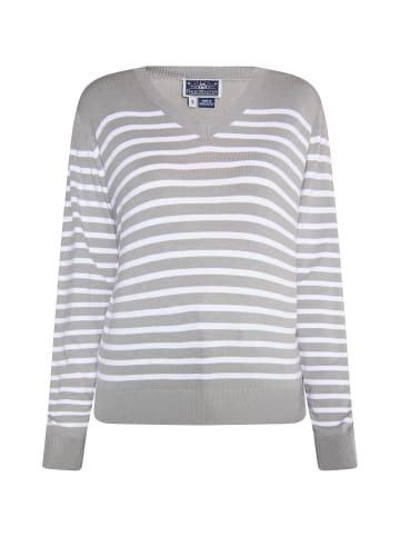 DreiMaster Maritim Strickpullover in Grau Weiss