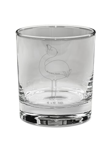 Mr. & Mrs. Panda Blümchentailglas Flamingo Stolz ohne Spruch in Transparent