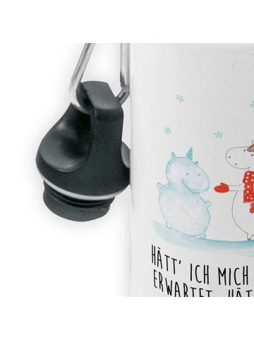 Mr. & Mrs. Panda Wasserflasche Einhorn Schneemann mit Spruch in Weiß