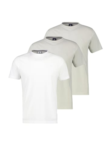 Lerros T-Shirt Basic in Hellgrau / weiß