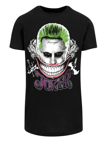 F4NT4STIC Long Cut T-Shirt Suicide Squad Joker Coloured Smile in schwarz