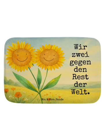 Mr. & Mrs. Panda Badezimmerteppich Blume Sonnenblume Design mit ... in Weiß