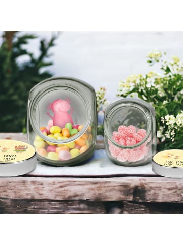 Mr. & Mrs. Panda glas für gewürze Waldtiere Aloha mit Spruch in Gelb Pastell