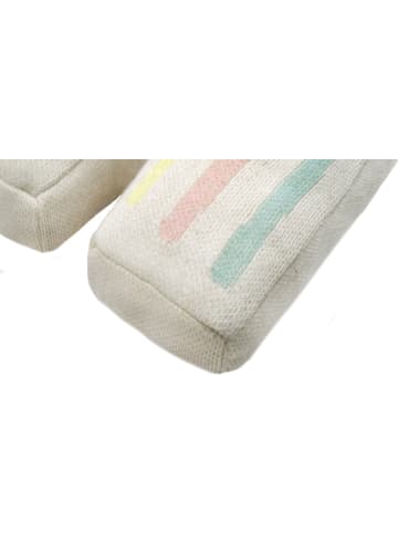 Happy Decor Kids Kissen "Rainbow stamp" in Beige/Mehrfarbig - 24x24 cm