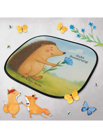 Mr. & Mrs. Panda sonnenschutz Igel Blumen Design mit Spruch in Weiß