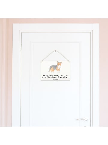 Mr. & Mrs. Panda Holztafel Shetland Sheepdog Lebensretter mit Sp... in Weiß