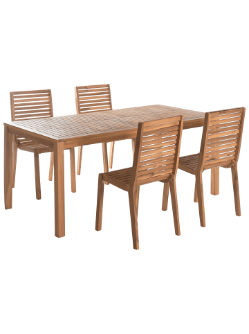 Beliani 5-tlg Gartentisch Set OMBRIANO in Braun
