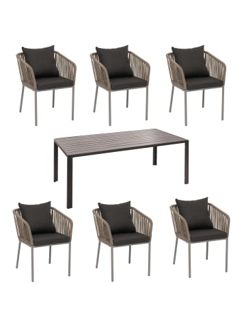 MCW Gartengarnitur N41, Grau, Kissen dunkelgrau