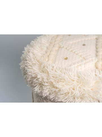 Kayoom Sitzkissen Pouf Bohist 35cm x 35cm boho in creme