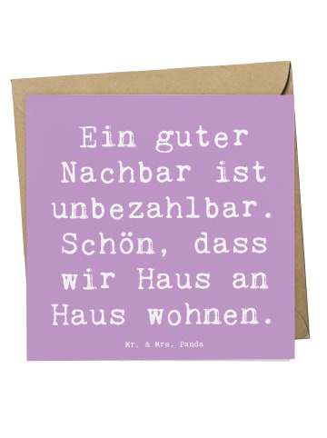 Mr. & Mrs. Panda Klappkarte Spruch Guter Nachbar mit Spruch in Lavendeltraum